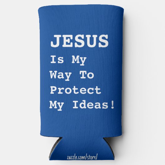 「イエスは私の保護アイディアに行く道だ！」 おもしろい- スリム缶クーラー (正面)