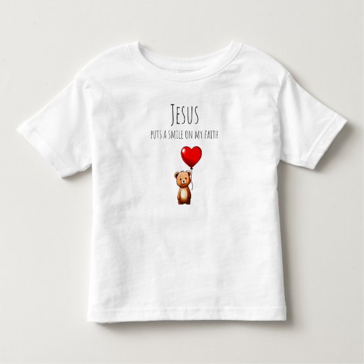 イエスは私の信仰のスマイルを幼児ティーに置く トドラーTシャツ (正面)