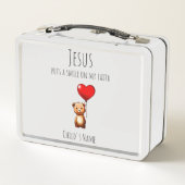 イエスは私の信仰の弁当箱にスマイルを置カスタマイズく メタルランチボックス (裏面)