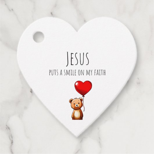 イエスは私の信仰の贈り物とメッセージカードにスマイルを置く フェイバータグ (正面)