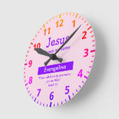 イエスは私の名前を知っかわいらしていパーソナライズされたる ラウンド壁時計 (傾斜)