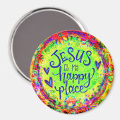 イエスは私の幸福な場所インスピリシオン宗教 マグネット (正面/裏面)