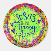 イエスは私の幸福な場所インスピリシオン宗教 マグネット (正面)
