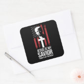 イエスは私の救い主であり、トランプは私のトランプUSA大統領である スクエアシール (封筒)