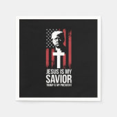 イエスは私の救い主であり、トランプは私のトランプUSA大統領である スタンダードカクテルナプキン (正面)