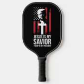 イエスは私の救い主であり、トランプは私のトランプUSA大統領である ピックルボールラケット (正面)