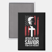 イエスは私の救い主であり、トランプは私のトランプUSA大統領である マグネット (正面/裏面)