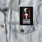 イエスは私の救い主であり、トランプは私のトランプUSA大統領である 缶バッジ (インサイチュ)