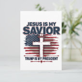 イエスは私の救い主であり、トランプは私の大統領であおもしろいる サンキューカード (スタンド正面)
