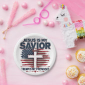 イエスは私の救い主であり、トランプは私の大統領であおもしろいる ペーパープレート (パーティー)