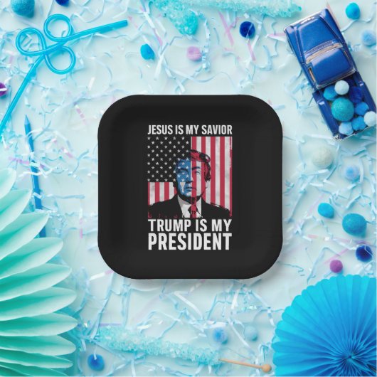 イエスは私の救い主であり、トランプは私の大統領である2024 ペーパープレート (パーティー)