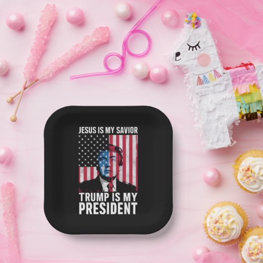 イエスは私の救い主であり、トランプは私の大統領である2024 ペーパープレート (パーティー)