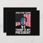 イエスは私の救い主であり、トランプは私の大統領である2024 ポストカード (正面/裏面)