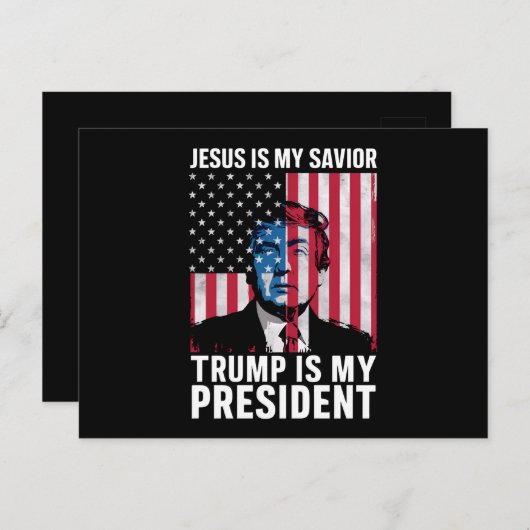 イエスは私の救い主であり、トランプは私の大統領である2024 ポストカード (正面/裏面)