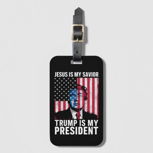 イエスは私の救い主であり、トランプは私の大統領である2024 ラゲッジタグ (正面縦)