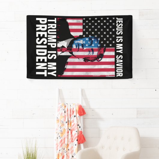 イエスは私の救い主であり、トランプは私の大統領である2024 横断幕 (インサイチュ)