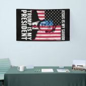 イエスは私の救い主であり、トランプは私の大統領である2024 横断幕 (トレードショー)