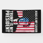 イエスは私の救い主であり、トランプは私の大統領である2024 横断幕 (横)