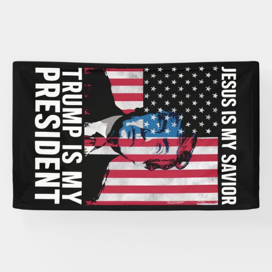 イエスは私の救い主であり、トランプは私の大統領である2024 横断幕 (横)