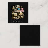 イエスは私の救い主であり、トランプは私の大統領である スクエア名刺 (正面/裏面)