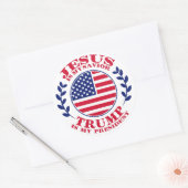 イエスは私の救い主であり、トランプは私の大統領である ラウンドシール (封筒)