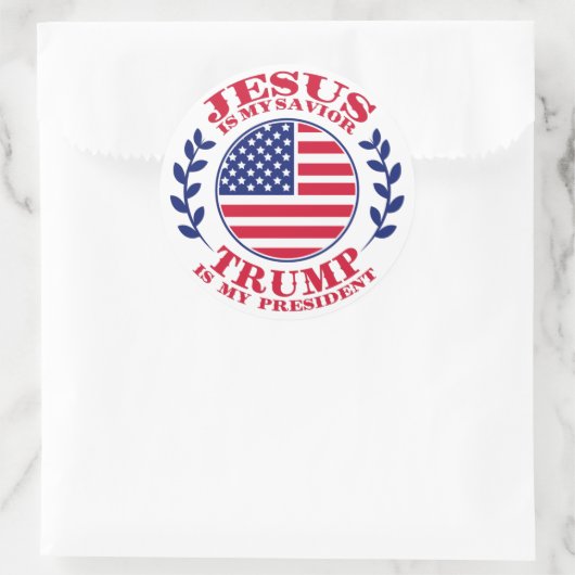 イエスは私の救い主であり、トランプは私の大統領である ラウンドシール (バッグ)