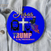イエスは私の救い主であり、トランプは私の大統領である! 缶バッジ (インサイチュ)