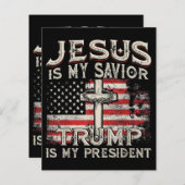 イエスは私の救い主であり、トランプは私の大統領アメリカ人である (正面/裏面)