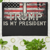 イエスは私の救い主であり、トランプは私の大統領アメリカ人である キッチンタオル (折り畳み)