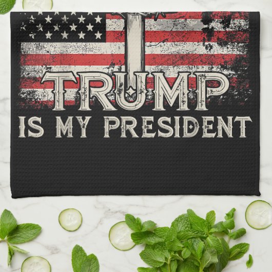 イエスは私の救い主であり、トランプは私の大統領アメリカ人である キッチンタオル