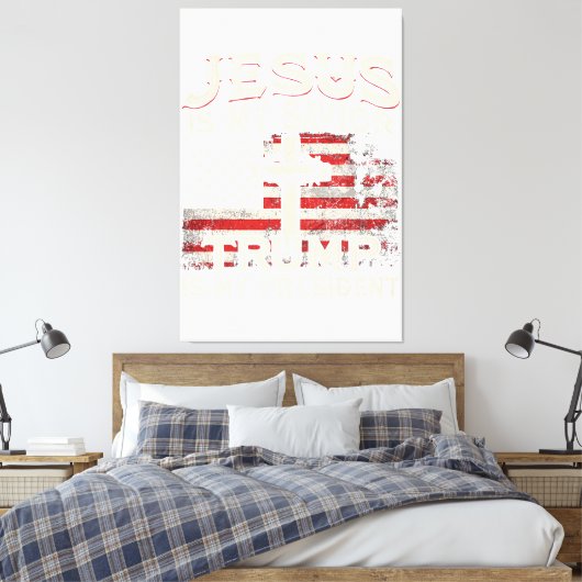 イエスは私の救い主であり、トランプは私の大統領アメリカ人である キャンバスプリント (インサイチュ (寝室))