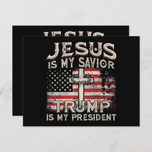 イエスは私の救い主であり、トランプは私の大統領アメリカ人である シーズンカード (正面/裏面)