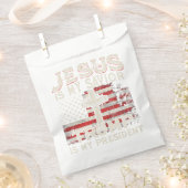 イエスは私の救い主であり、トランプは私の大統領アメリカ人である フェイバーバッグ (クリップ留めされた状態)