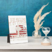 イエスは私の救い主であり、トランプは私の大統領アメリカ人である フォトプラーク (側面)