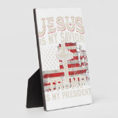 イエスは私の救い主であり、トランプは私の大統領アメリカ人である フォトプラーク (側面)