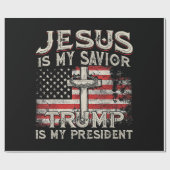 イエスは私の救い主であり、トランプは私の大統領アメリカ人である ラッピングペーパー (フラット)