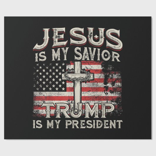 イエスは私の救い主であり、トランプは私の大統領アメリカ人である ラッピングペーパー (フラット)