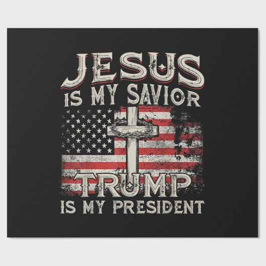 イエスは私の救い主であり、トランプは私の大統領アメリカ人である ラッピングペーパー (フラット)