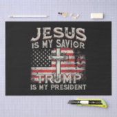イエスは私の救い主であり、トランプは私の大統領アメリカ人である 薄葉紙 (クラフト)
