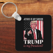 イエスは私の救い主であり、トランプは私の大統領選挙である キーホルダー (正面)