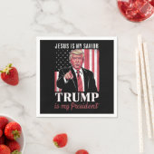 イエスは私の救い主であり、トランプは私の大統領選挙である スタンダードカクテルナプキン (インサイチュ)