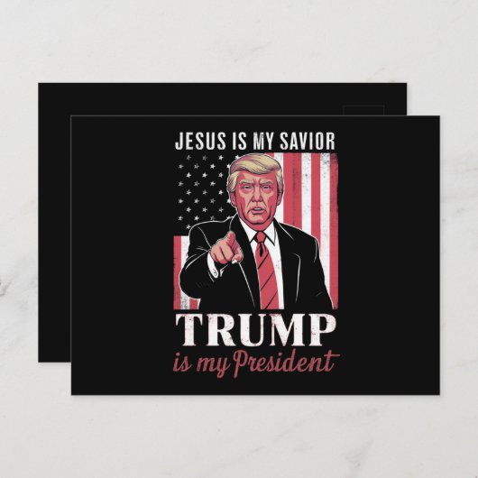 イエスは私の救い主であり、トランプは私の大統領選挙である ポストカード (正面/裏面)