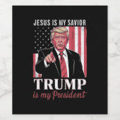 イエスは私の救い主であり、トランプは私の大統領選挙である ワインラベル (シングルラベル)