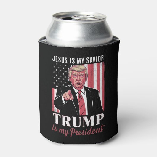 イエスは私の救い主であり、トランプは私の大統領選挙である 缶クーラー (缶正面)