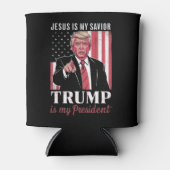 イエスは私の救い主であり、トランプは私の大統領選挙である 缶クーラー (正面)