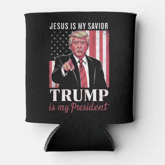イエスは私の救い主であり、トランプは私の大統領選挙である 缶クーラー (正面)