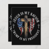 イエスは私の救い主であり、トランプは私の大統領2024 USA エンクロージャーカード (正面/裏面)
