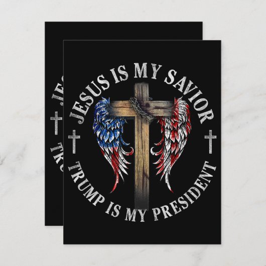 イエスは私の救い主であり、トランプは私の大統領2024 USA エンクロージャーカード (正面/裏面)