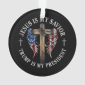イエスは私の救い主であり、トランプは私の大統領2024 USA オーナメント (裏面)