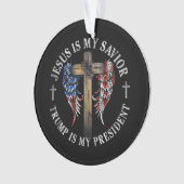 イエスは私の救い主であり、トランプは私の大統領2024 USA オーナメント (正面)